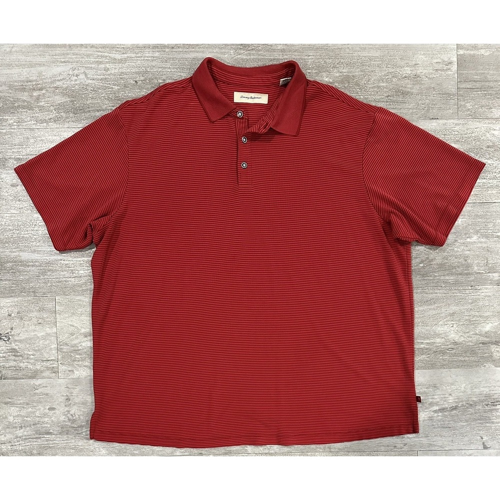 Tommy Bahama Mens Striped Polo Shirt Size 2XL Modal / Poly Blend